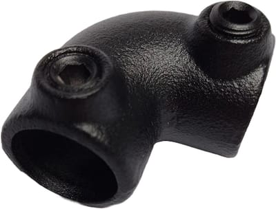 Buiskoppeling Zwart - Kniestuk - Ø 26,9mm - Matzwart gecoat - Hoek