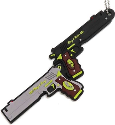 Devil May Cry 5 - Rubber Sleutelhanger - 16 cm - Official CapCom Merchandise - Ebony & Ivory