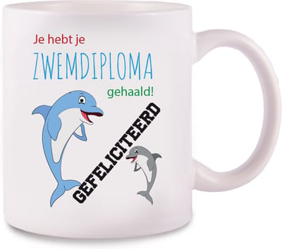 Mok Zwemdiploma Gehaald! - Cadeau Zwemdiploma - Zwemdiploma Cadeautje