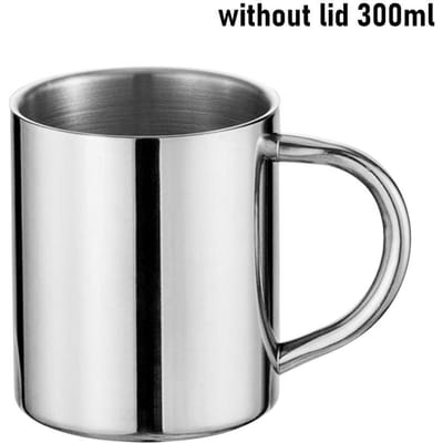1 Stuks 200/300/400ML Roestvrijstalen Koffiemok Dubbellaags Anti-verbrandingsbeker Draagbare Drinken Bier Thee Sap Thermische Beker white