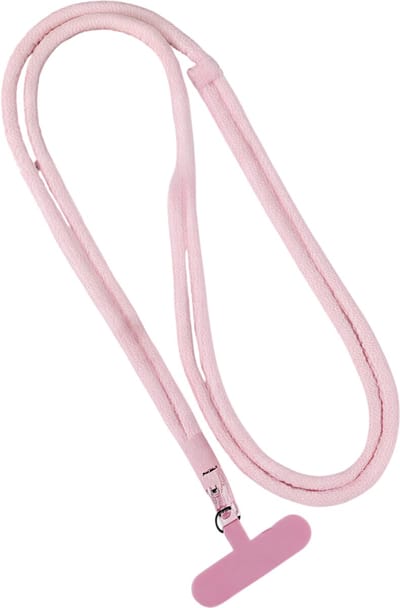 Verstelbare Zelfvergrendelende Telefoon Lanyard Anti-Verlies - Polsband en Nekkoord met Weaving Card - Smartphone Koord voor Dagelijks Gebruik en Reizen - Roze
