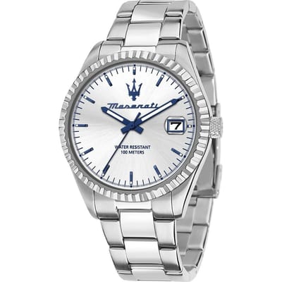 Maserati Competizione Zilver Roestvrij Staal Zilver Heren Quartz met Datum R8853100045 zilver
