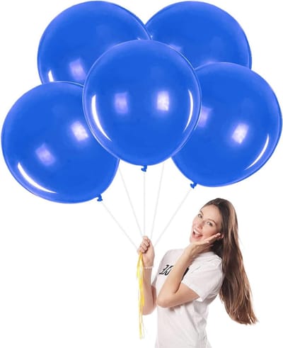 Grote Natuurlijke Latex Ballonnen in Blauw - 5 Stuks, 18 Inch, Ideaal voor Verjaardagen, Babyshowers en Feestdecoratie