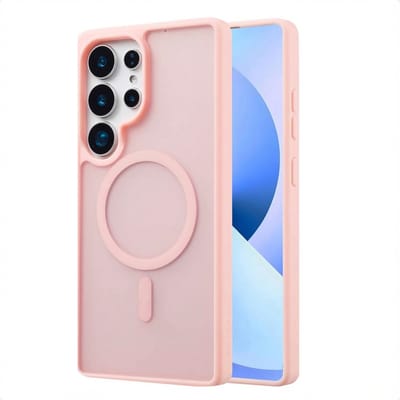 imoshion Hoesje - Geschikt voor Samsung Galaxy S25 Ultra - Color Guard Backcover met Magnetische Ring - Lichtroze