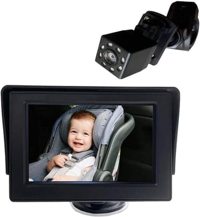 Baby Camera - Baby Monitor - Veilig Rijden - HD Nachtzicht - 43 Inch - Zwart