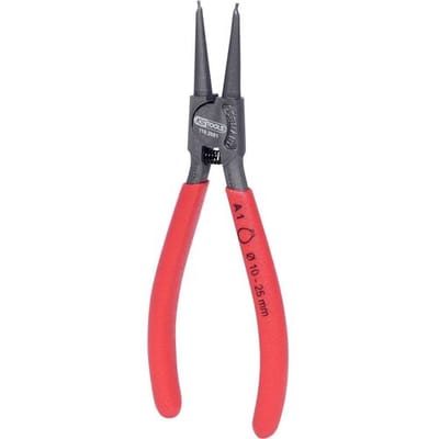KS Tools 1192051 Precisie-borgveertang Geschikt voor borgringen Buitenringen 10-25 mm Puntvorm Recht