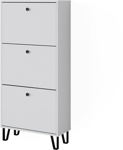 Vicco Siri Schoenenkantelaar – 130 x 60 cm met 3 scharnierende laden Wit