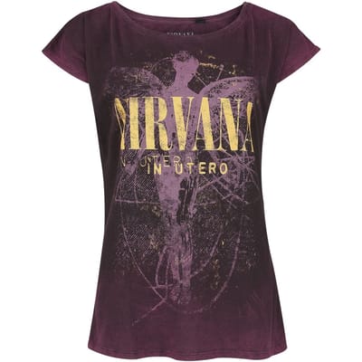 Nirvana T-shirt - In Utero Dye - S tot XXL - voor Vrouwen - wijnrood