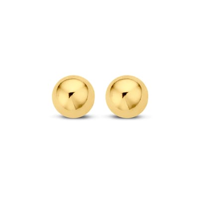 New Bling Goud 9NBG-0099 Oorknop Halfbolletje - Glad - 4mm - Goud