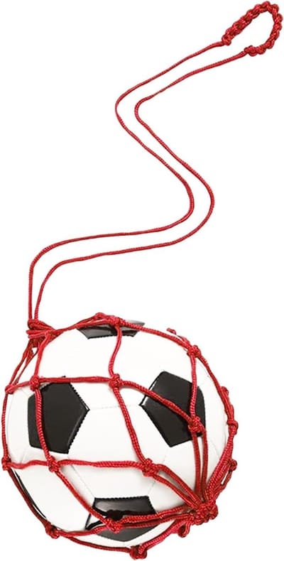 Balnettas - Sporttas Net - Sportuitrusting Vervoeren - Duurzaam Nylon Materiaal - 12.2 x 11.8 x 2.3 cm - Rood