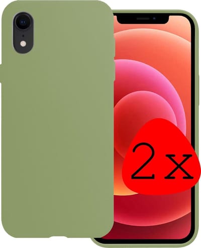 Hoesje 2 Stuks - Geschikt voor Apple iPhone XR - Sterk & Shockproof - Case Siliconen - Back Cover - Telefoon Hoes - Groen