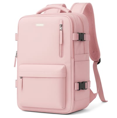 Sounix Laptoptas 17 inch - Laptoptas Dames & Heren - Rugtas - Rugzak - Inclusief Usb Oplaadstation - Hoge kwaliteit - Roze