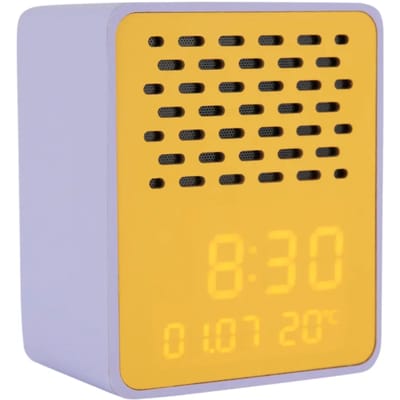 Karlsson Wekker Funky Vibes - Matpaars - 9.5x6.5x11.5cm - Scandinavisch - Wekker voor slaapkamer - Wekkers