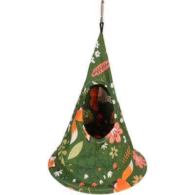 Vogel Tent Zacht Ademend Wasbaar Katoen Slaapbed Hangend Vogel Hangmat Nest voor Papegaai Parkiet 20x27cm / 7.9x10.6in black