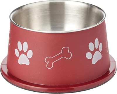 0.9 Liter Anti-slip Rvs Kom voor Langharige Honden - Ø 19 cm