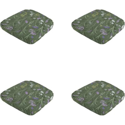 Madison - Zitkussen Wicker Donna green canvas eco+ - Ca. 48x48 cm - Set van 4