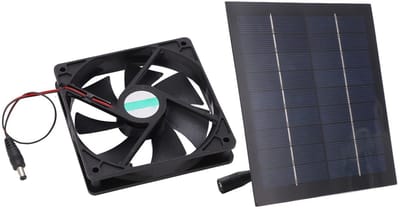 Vt products - Zonneventilator - Draagbare Mini-uitlaatventilator - Waterdicht - Zonne-energie Aangedreven - Voor Keukens en Kassen - 20W