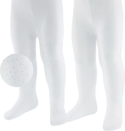 Soft Touch 2-pack Babypanty's - wit met zilveren glitterstipjes en effen wit-74/86