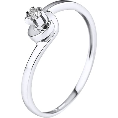 Solitaire Diamond 0,04 Cts White Gold Jewelry
