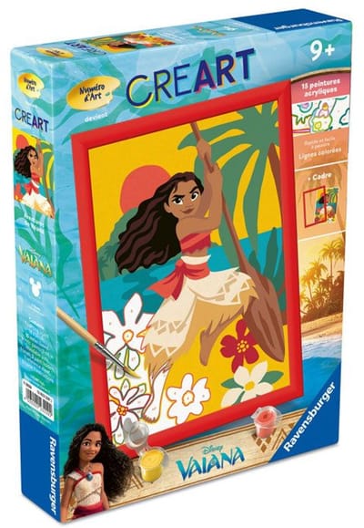 Ravensburger – CreArt Kids 18x24cm – Schilderen op nummer – Moana – Disney – Schilderen op nummer set – Leeftijd 7+ – 12023229