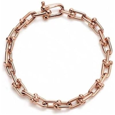 Bracelet fin en argent Sterling S925 en forme de U pour femmes, haute qualité, tendance, Logo, bijoux authentiques, cadeau de saint-valentin 16cm beige
