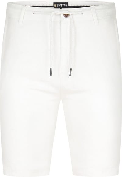 riverso Heren Short RIVOliver regular/straight Wit M Volwassenen Linnen Korte Broek / Zomershorts