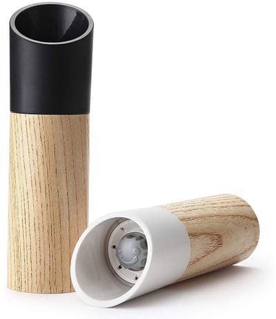 TOVBMUP Zoutmolen - Zout en pepermolen hout - Zout & pepermaler - Zout en peperstel - Peper en zoutmolen set - Hout - 2 stuks