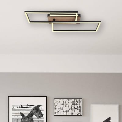 Globo - plafonniere - Colli - naturel zwart - metaal - LED - 67299D
