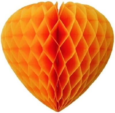 Funny Fashion Oranje hart - 30 cm - van papier - feestversiering - decoratie - verjaardagversiering