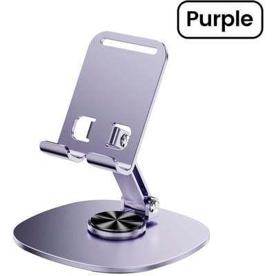 Support Métallique Rotatif Multifonctionnel, Convient Aux Téléphones Mobiles Et Aux Tablettes, Support De Bureau Pratique Et Durable, Réglable Et Pratique violet