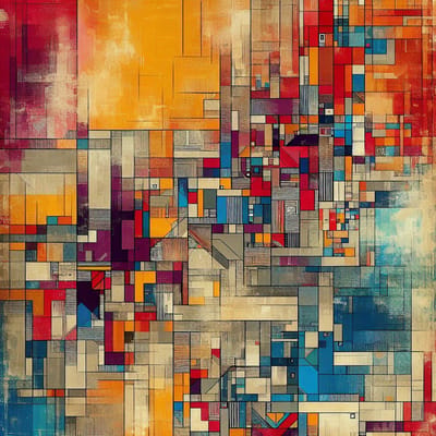 Modern picasso schilderij | Abstracte meesterwerk geïnspireerd door hedendaagse kunst en Picasso | Kunst - 30x30 centimeter op Dibond | Foto op Dibond