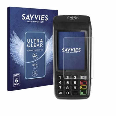 Savvies - Screenprotector voor ingenico Move/5000 - Folie Beschermfolie transparant 6 Stuks