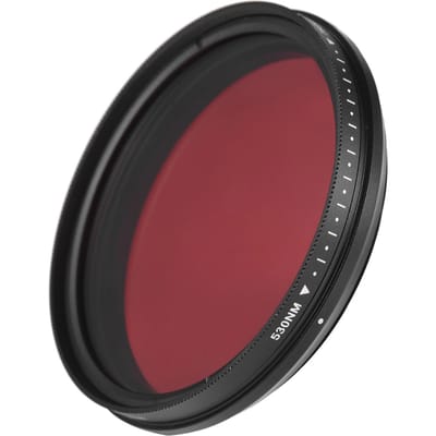 FOTGA 62 mm verstelbaar infraroodfilter IR-pass röntgenlensfilter Variabel van 530 nm tot 750 nm Pack of 1 rood