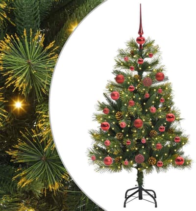vidaXL - Kunstmatige - Scharnierende - Kerstboom - met - Kegels - Groen - 120 - cm