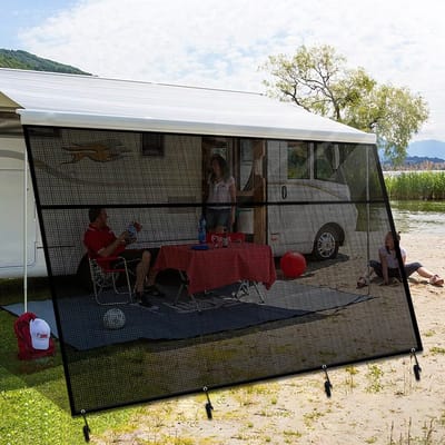 Unyqoos ® Flexibele Zijluifel voor Optimale Schaduw en Privacy op de Camping