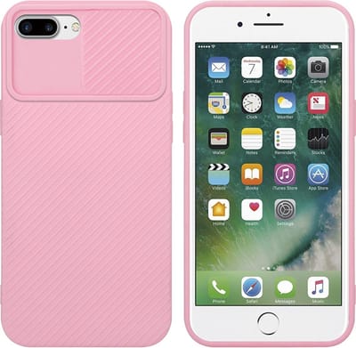 Cadorabo Hoesje geschikt voor Apple iPhone 7 PLUS / 7S PLUS / 8 PLUS in Bonbon Roze - Beschermhoes van flexibel TPU-silicone Case Cover en met camerabescherming