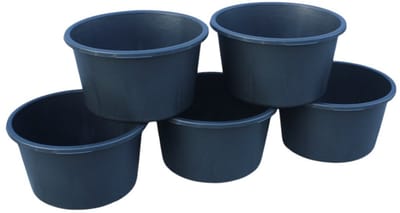 HL Speciekuip – Speciekuipen – Speciebak - Metselkuip – Kuip – Boomkuip – Set van 5 stuks – 65 Liter – Rond – Kunststof – Zwart – Diameter 60 cm – Hoogte 34 cm