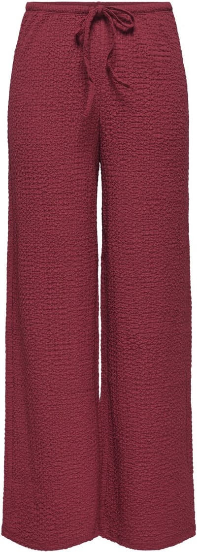 Only Broek Onlerikka Hw Wide Crinkle Pant Pnt 15374557 Brick Red Dames Maat - W25 X L32