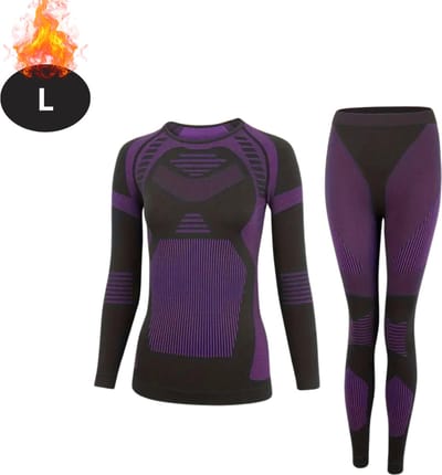 Bovista Thermokleding Dames - Thermobroek - Thermoset - Thermolegging - Winter - Thermoshirt - Paars - L
