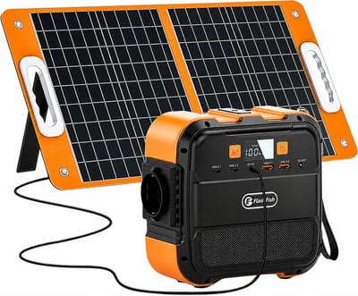 Velmio Portable Power Station - Zonnepaneel Power Bank - Zonnepaneel 60W - 230V Mini Draagbare Krachtcentrale - Solar Generator - Thuisbatterij - Ecoflow - Bluetti -120W Output - Oranje