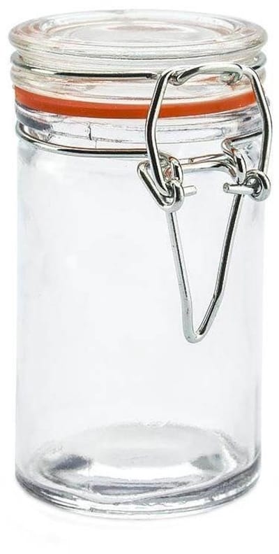Orion Mini Weckpot met Beugelsluiting - 70 ml - Vierkant - Dik Glas - Luchtdicht - Voorraadpotje voor Kruiden & Bedankjes