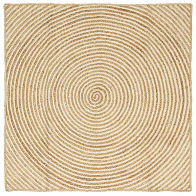 vidaXL - Gebied - Tapijt - Wit - 120 - x - 120 - cm - Jute