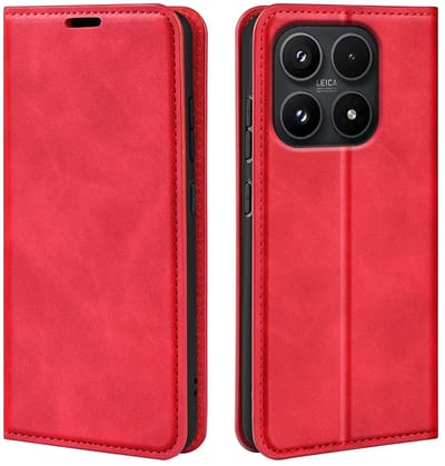 MobyDefend Hoesje - Geschikt voor Xiaomi 17 - Luxe Wallet Bookcase (Magnetische Sluiting) - Rood