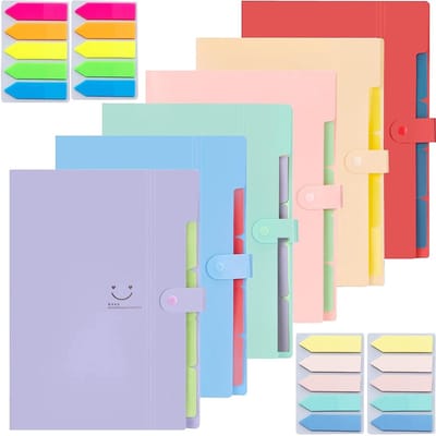 Dailygoody - Documentenmap A4 - Organisator - Uitbreidbaar - 6 stuks - Vakmappen - Geschikt voor Thuis en Kantoor - Rijke Kleuren