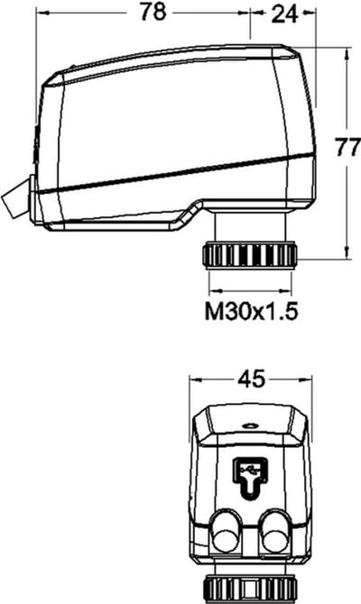 IMI Hydronic Engineering TA motor. actuator TA-Slider160 KNX R24, KNX/TP, 1 m, 32222401301