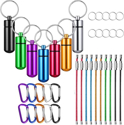 Dailygoods- Pillendoosjes 7 Dagen - Mini-Aluminium - Waterdicht - Luchtdicht - Sleutelhanger - Ideaal voor Outdooractiviteiten - Medicijnhouder