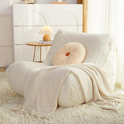 Nordische Tatami Enkele Bankhoes Fauteuil Stofhoes Seersucker Volledig Universele Ligstoel Stoelhoes voor Thuis 1pc 90-110cm