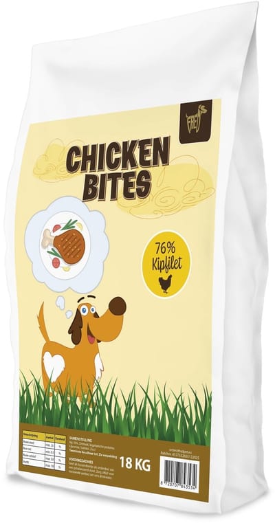 Honden Snacks - FREDS Chicken Bites 18kg - Eiwitrijke Kip Snacks - Gezonde Hondensnacks