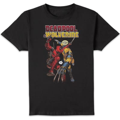 Deadpool & Wolverine Fight Unisex T-Shirt - Black - XS