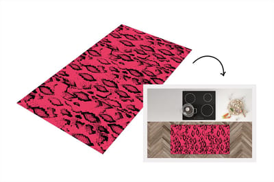 Keukenloper - Loper keuken - Slangenprint - Dierenprint - Roze - 120x60 cm - Keukenloper vinyl